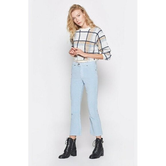 Joie Maza Cropped Corduroy Pants In Thistle Size 12 Blue - Picture 2 of 8